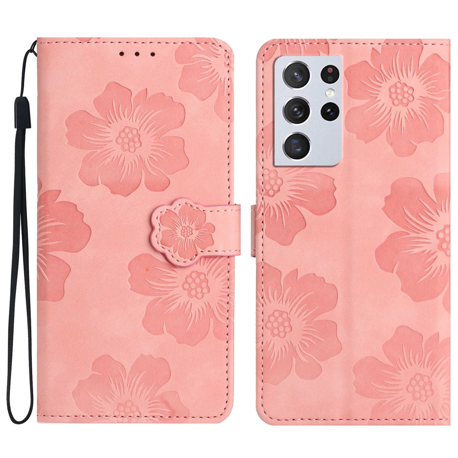 Cell Phone Cover Shell for Samsung Galaxy S21 Ultra 5G Stand Flowers Imprinted PU Leather Wallet Case Cell Phone Cover Shell for Samsung Galaxy S21 Ultra 5G Stand Flowers Imprinted PU Leather Wallet Case